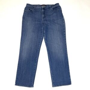 Gloria Vanderbilt Amanda Womens 14 Short Blue Jeans Tapered Leg Stretch